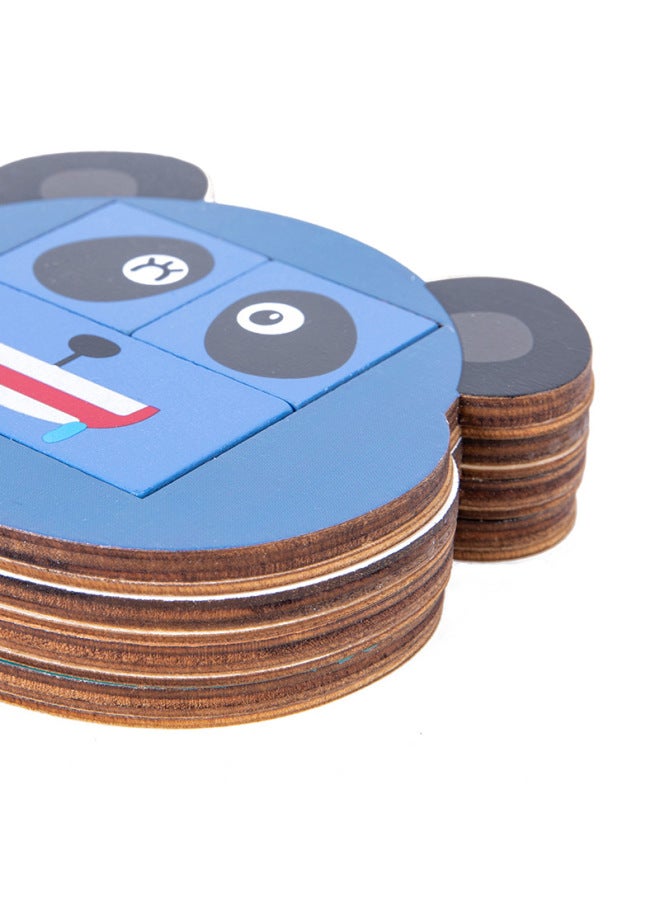 خدع خشبية للأطفال دمية باندا تعبيرية مكعبة ملونة، مكعبات بناء ثلاثية الأبعاد، لعبة تفاعلية للتعليم المبكر، ألعاب تعليمية - اللون: باندا مع تعبيرات متنوعة. - Image 5